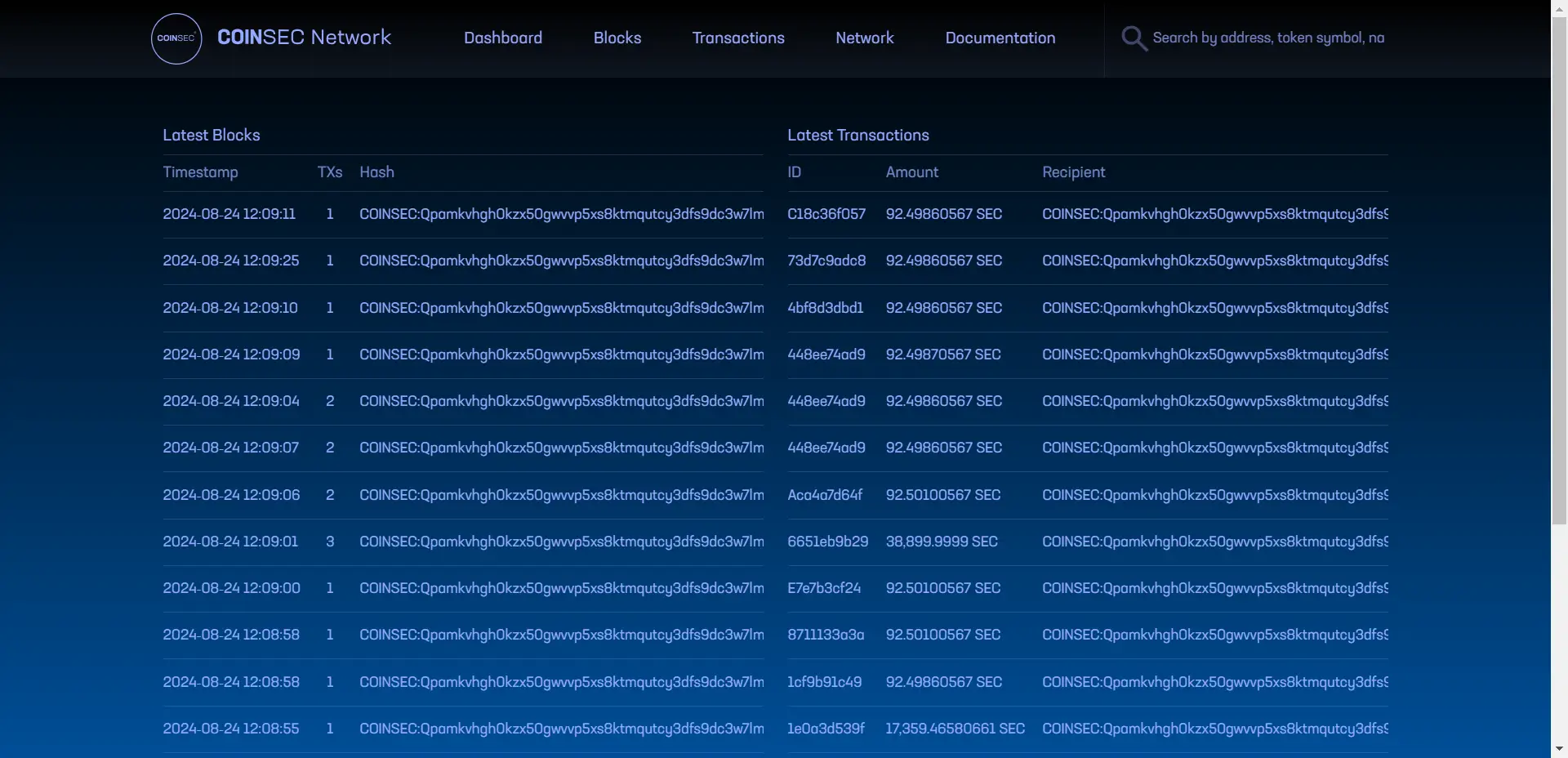 COINSEC Network Explorer